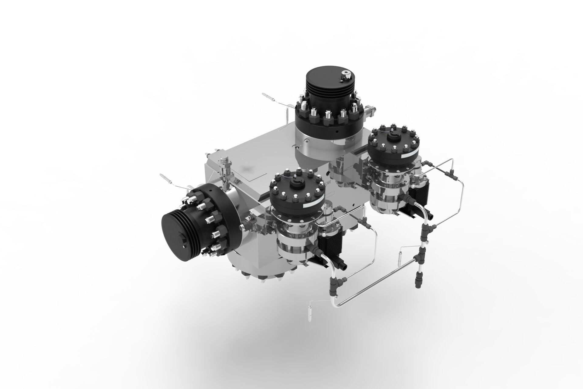 Angled front left side view of a SEBIM CTSV 3000 Compact Tandem Safety Valves manufactured by Trillium Flow Technologies