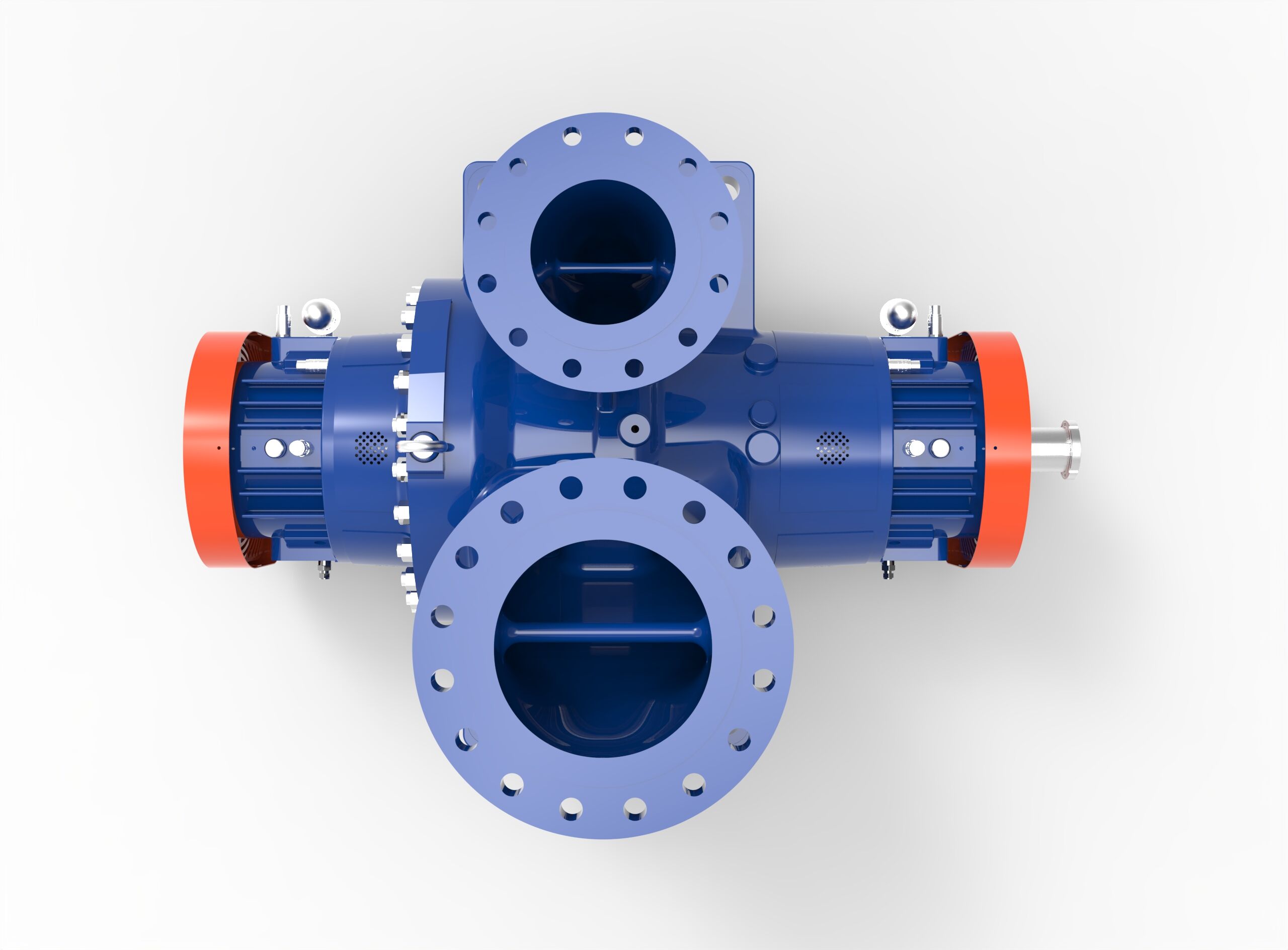 Top view of a Termomeccanica Pompe DP BB2 TYPE API 610 Centrifugal Pump manufactured by Trillium Flow Technologies