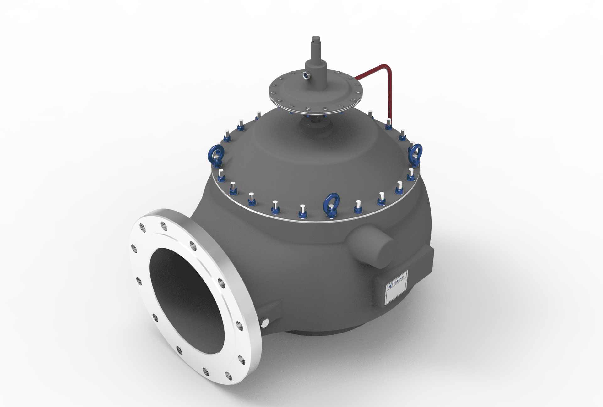 SARASIN-RSBD® 74LP, 74VP, & 78LP SERIES PILOT OPERATED PRESSURE RELIEF VALVE, left angled view