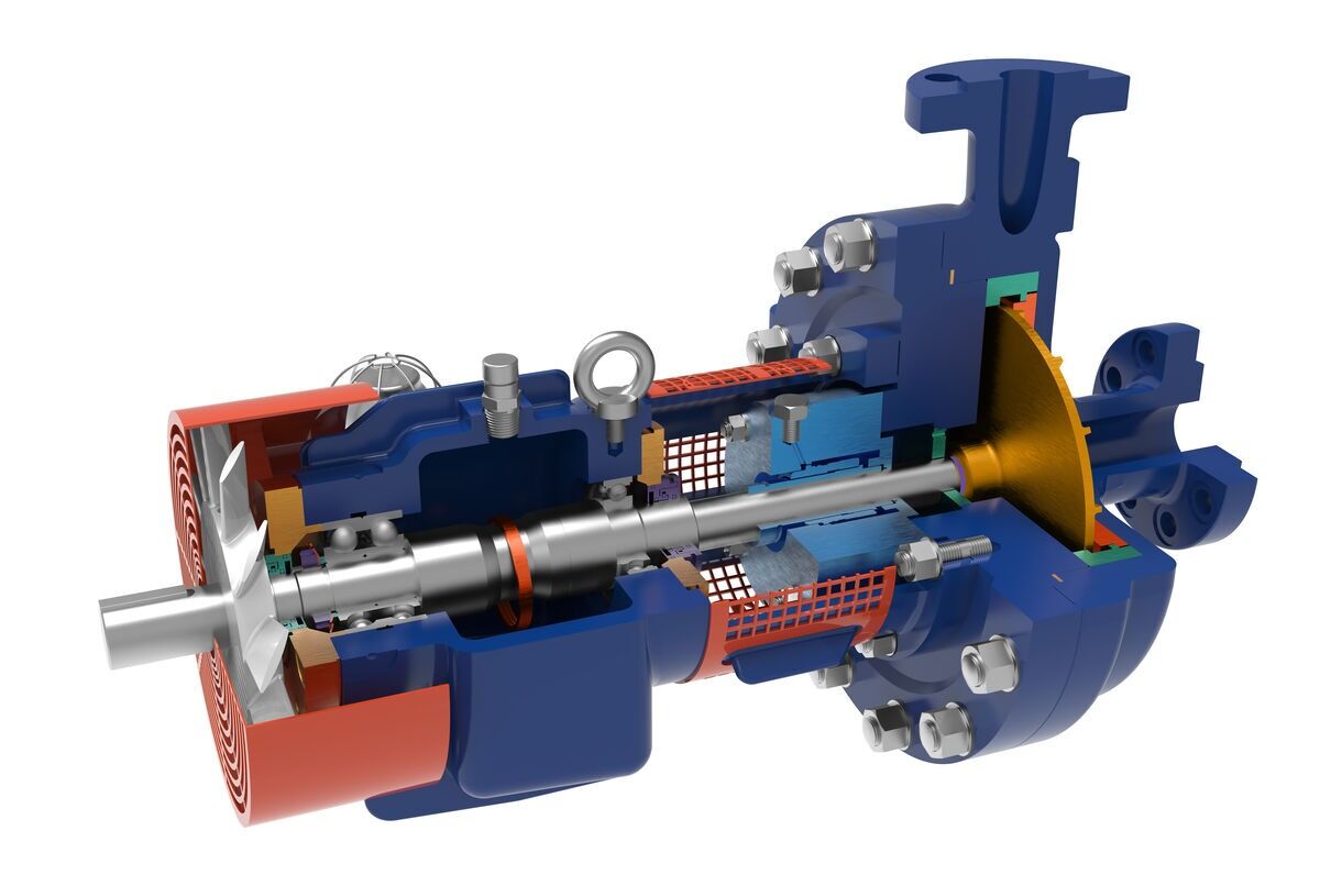 RL OH2 type API 610 Centrifugal Pump - Perspective View 1