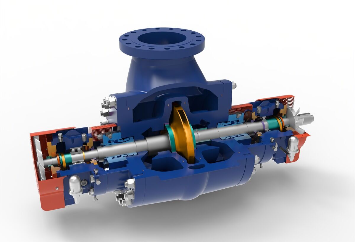 AHP & AHP-DS BB3 Type API 610 Centrifugal Pump - Perspective View