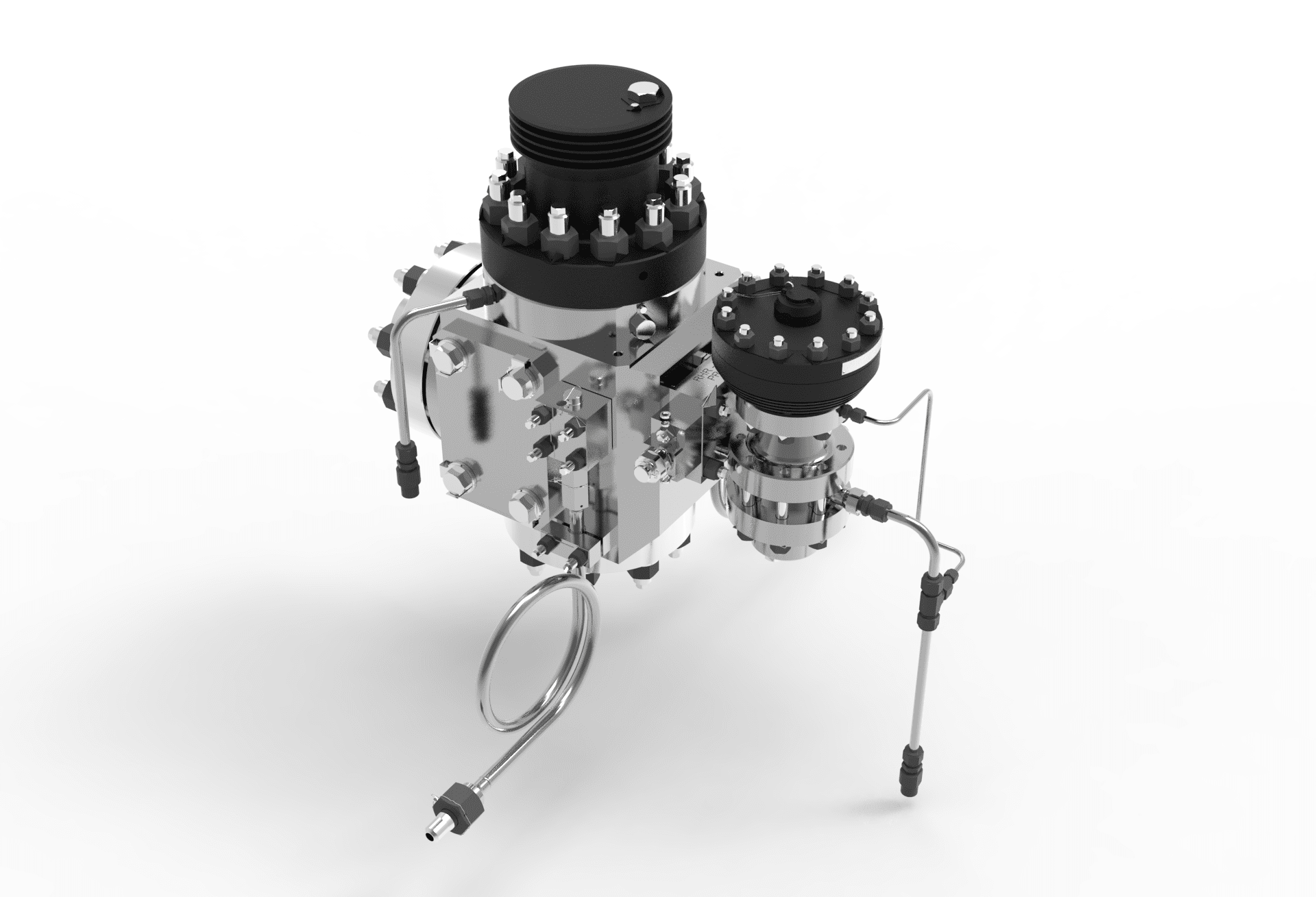 Angled front right side view of a SEBIM CSSV 3000 Compact Single Safety Valve manufactured by Trillium Flow Technologies