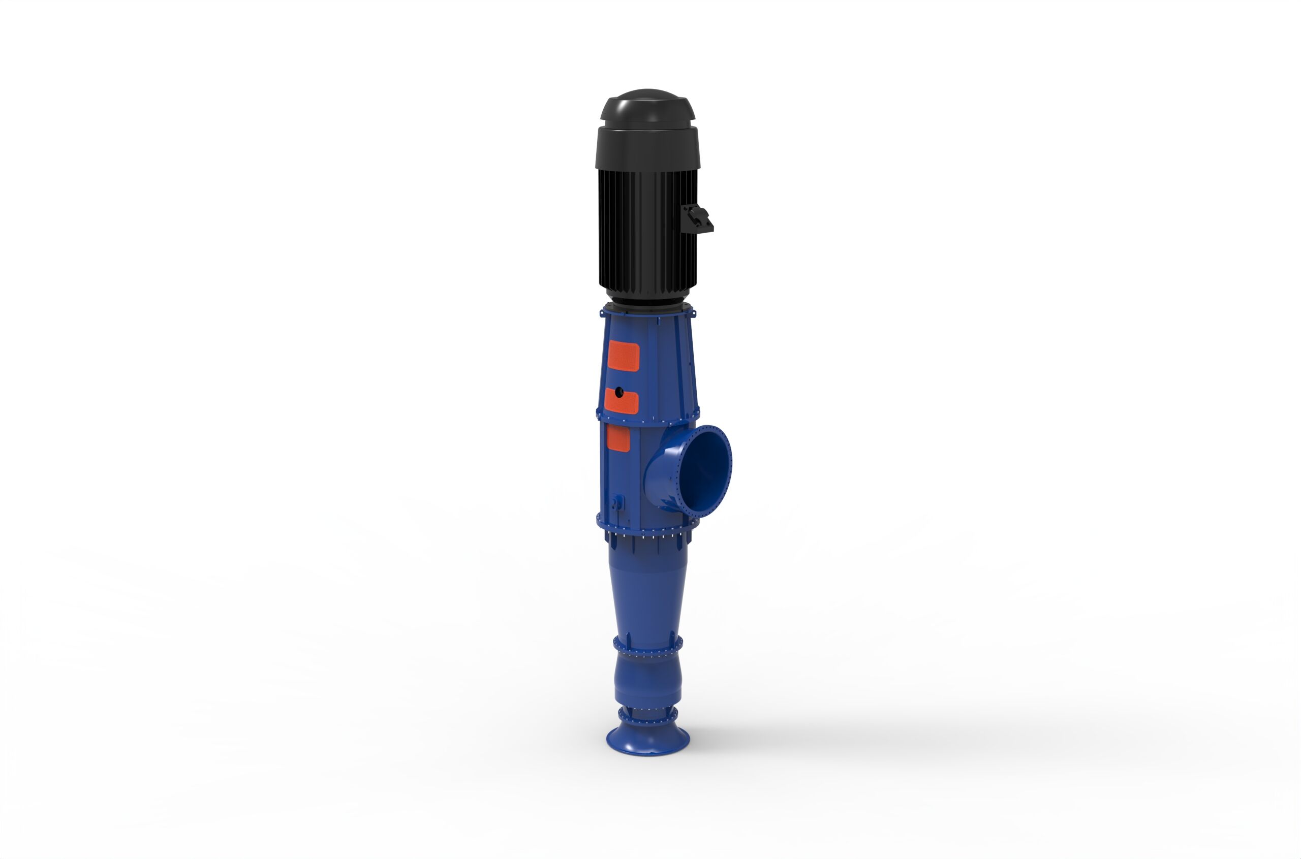 Angled front left side view of a Termomeccanica Pompe CPP VS1 & VS2 TYPE API 610 Centrifugal Pump manufactured by Trillium Flow Technologies