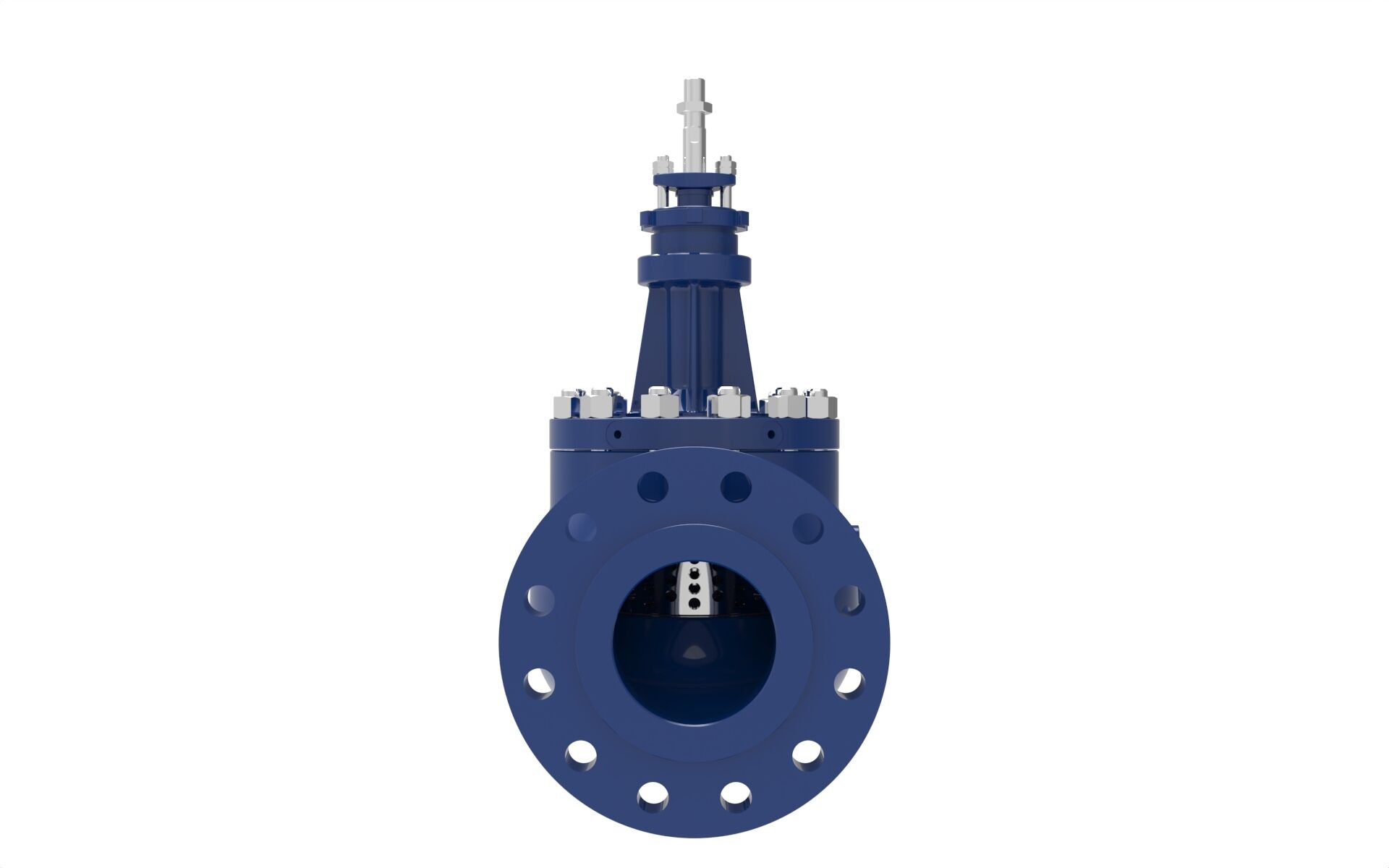 Front view of a Blakeborough BV500 Cage Trim Valve manufactured by Trillium Flow Technologies