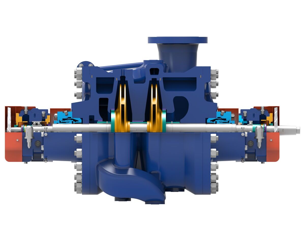 DH & DDH BB2 Type API 610 Centrifugal Pump - Side Mechanical View