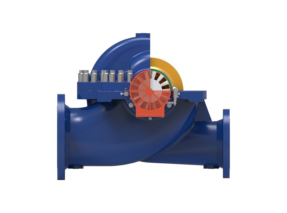 AXD BB1 type API 610 Centrifugal Pump - Angled Mechanical View