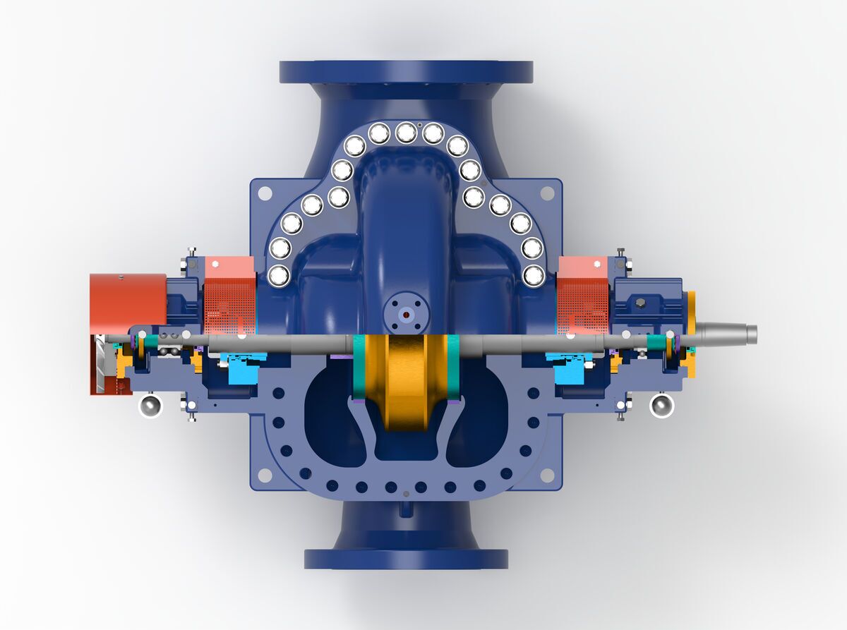 AXD BB1 type API 610 Centrifugal Pump - Top Mechanical View 1