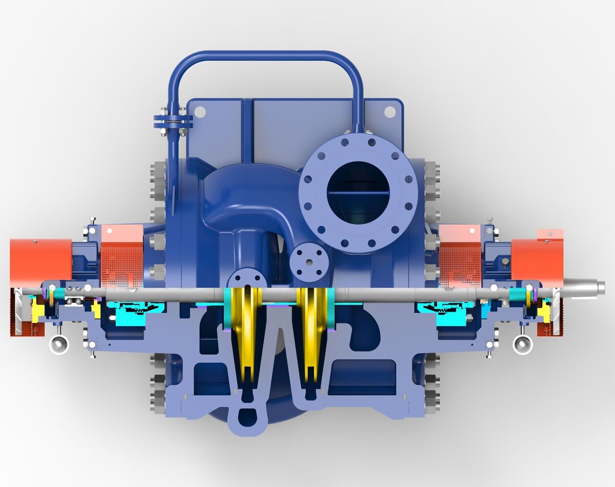 DH & DDH BB2 Type API 610 Centrifugal Pump - Verticle Mechanical View 2