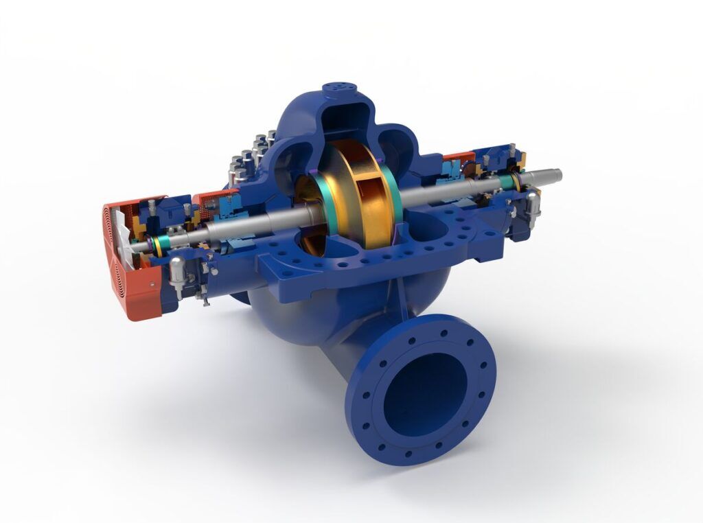 AHP & AHP-DS BB3 Type API 610 Centrifugal Pump - Side Mechanical View