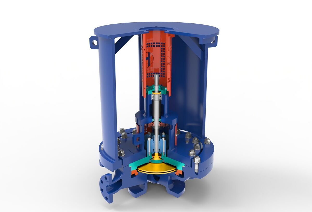 BSD OH3 Type API 610 Centrifugal Pump - Angled Mechanical View