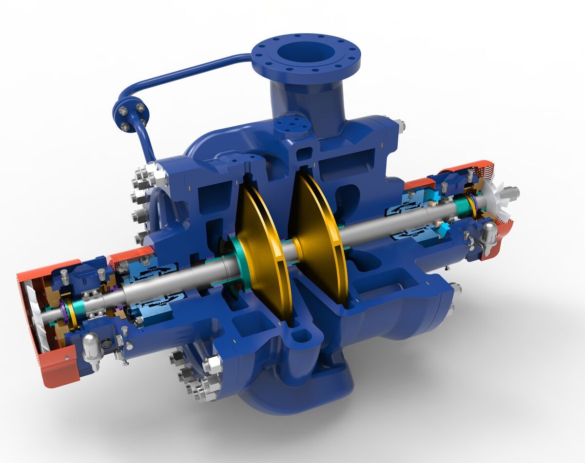 AHP & AHP-DS BB3 Type API 610 Centrifugal Pump - Side Mechanical View 3