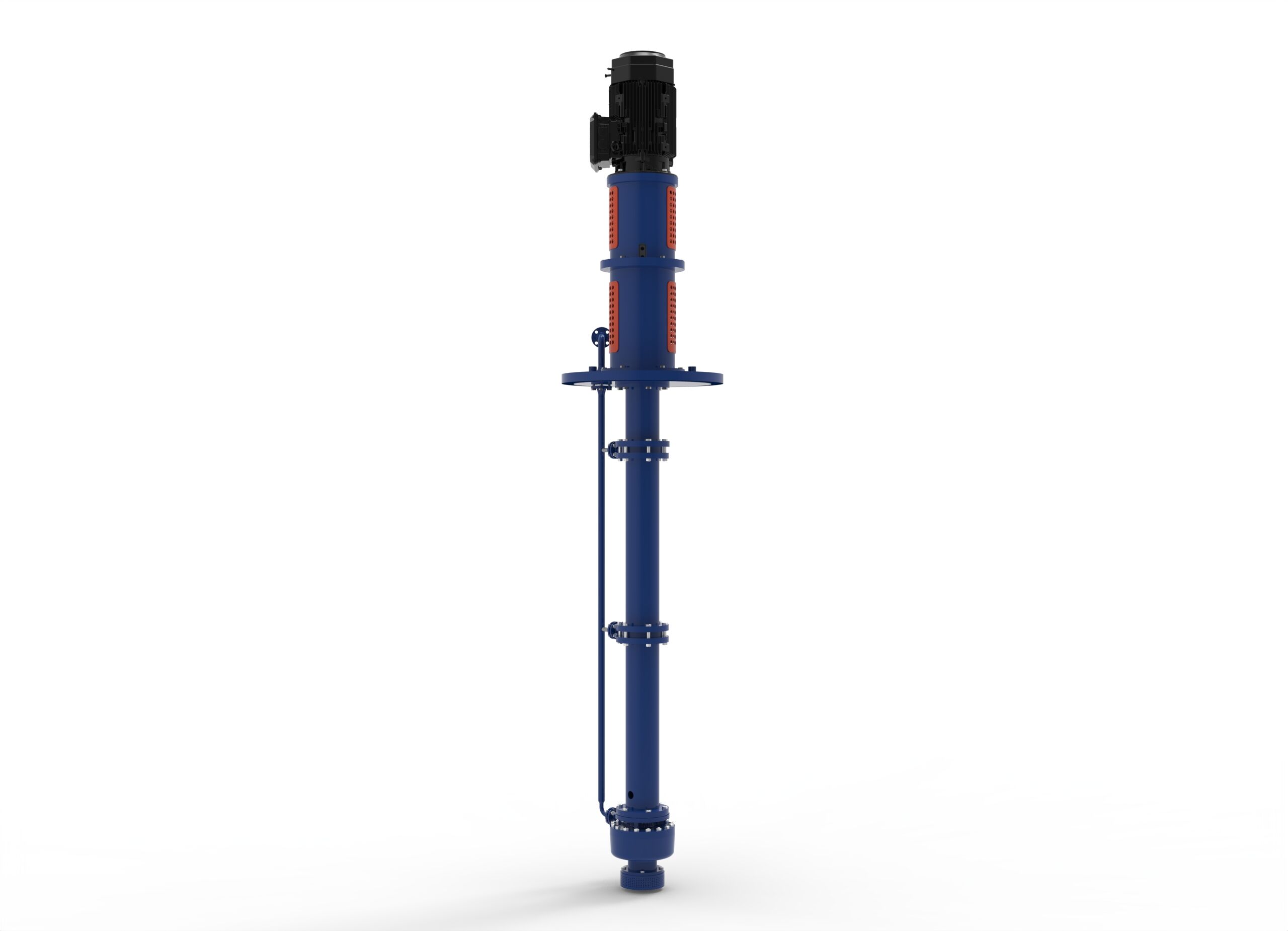 Right side view of a Termomeccanica Pompe CPPL VS4 TYPE API 610 Centrifugal Pump manufactured by Trillium Flow Technologies