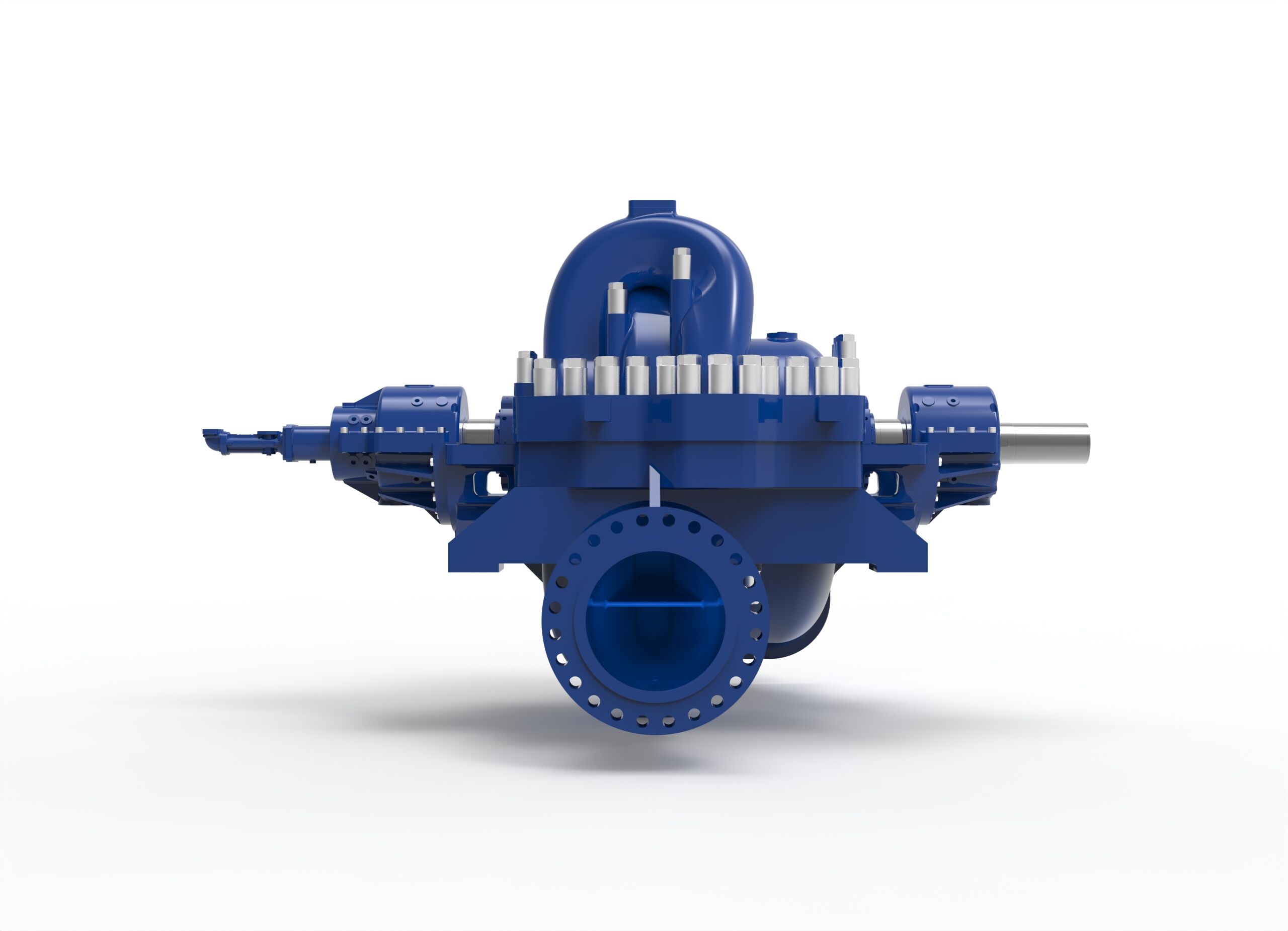 Backside view of a Termomeccanica Pompe D2 & D2D & DD2D BB1 TYPE API 610 Centrifugal Pump manufactured by Trillium Flow Technologies