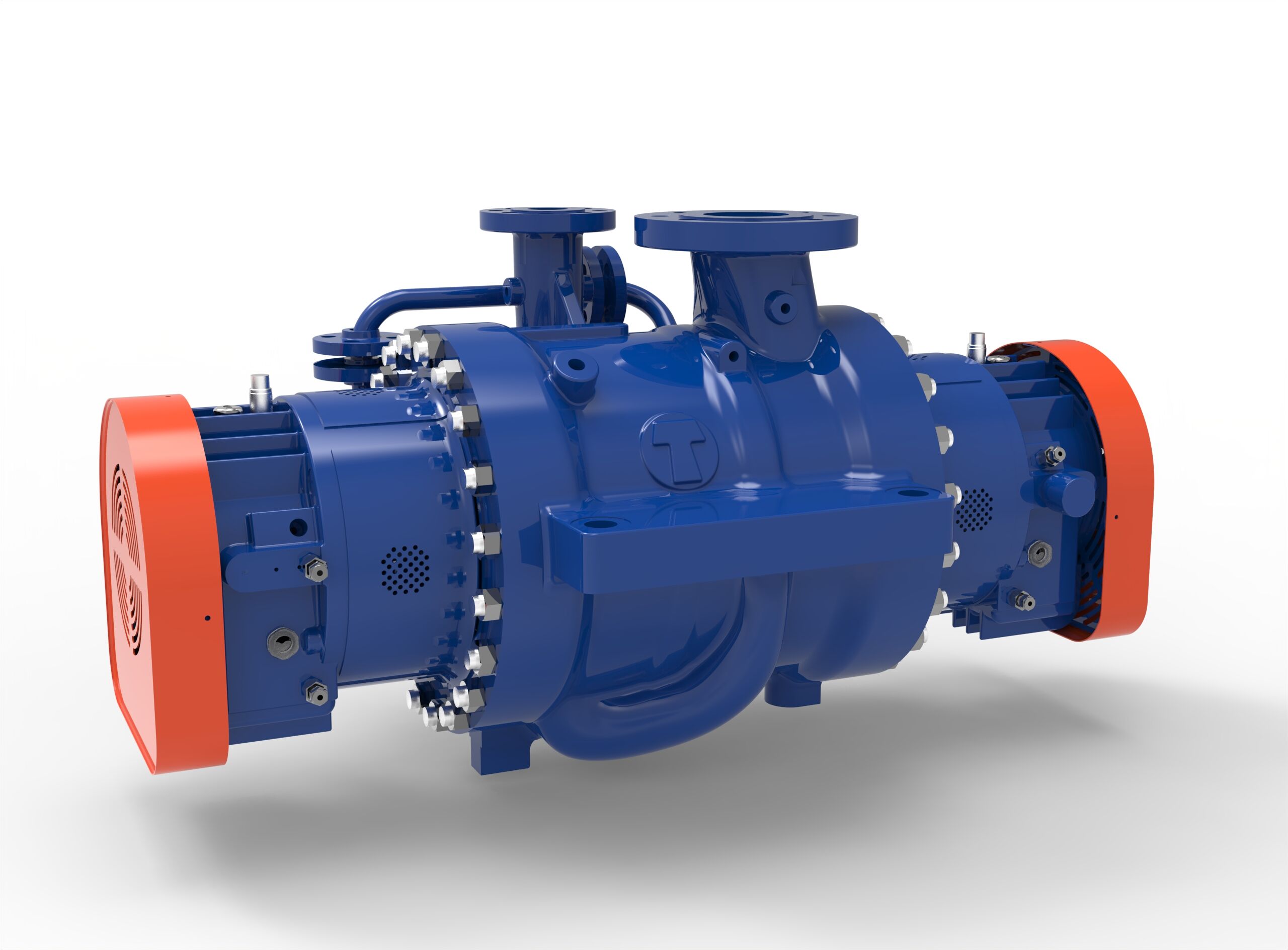 Angled back left side view of a Termomeccanica Pompe A2P 610 Centrifugal Pump manufactured by Trillium Flow Technologies