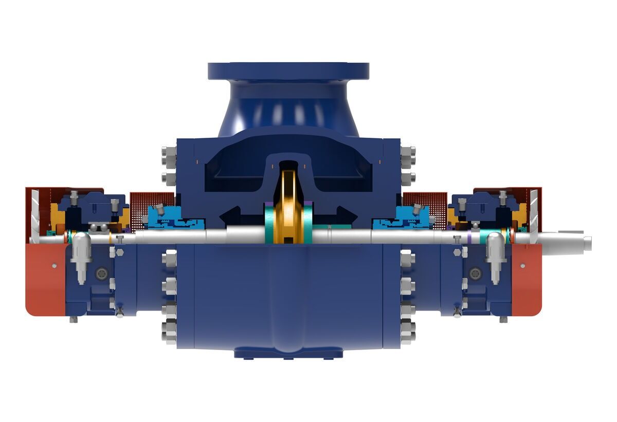 DSA BB2 Type API 610 Centrifugal Pump - Side Mechanical View 1