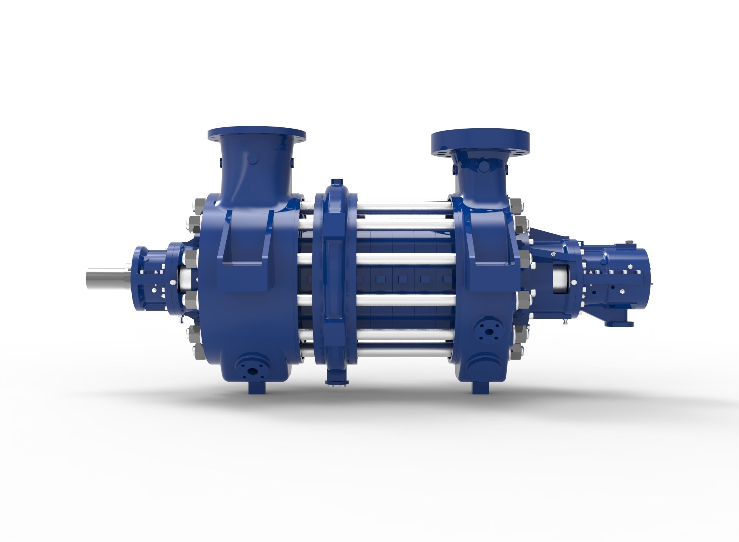 Front view of a Termomeccanica Pompe MES & MESD BB4 TYPE API 610 Centrifugal Pump manufactured by Trillium Flow Technologies